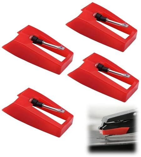 4 Pièces Diamant Platine Vinyle, Saphir Platine Vinyle, Protection Aiguille Tourne Disque, Universelles Remplacement Aiguille, Stylets de Remplacement en Diamant pour Platinevinyle Stylets