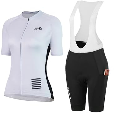 INBIKE Conjunto Ciclismo Mujer: Maillot + Culotte Acolchado Verano DM | Transpirable, suave, de secado rápido, con protección UV, elástico, acolchado y con 3 bolsillos