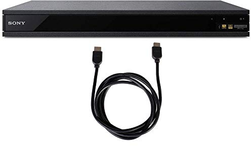 Sony 4K UHD Blu-ray Player with HDR and Dolby Atmos (UBP-X800M2) with 6ft High Speed HDMI Cable Black