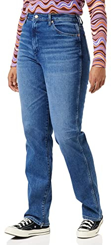 Wrangler Mom Straight, Jeans, Donna, Smoke Sea, 29W / 32L