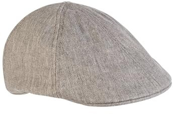 camel active Herren Schiebermütze aus Leinen-Mix Grau Menswear-XL