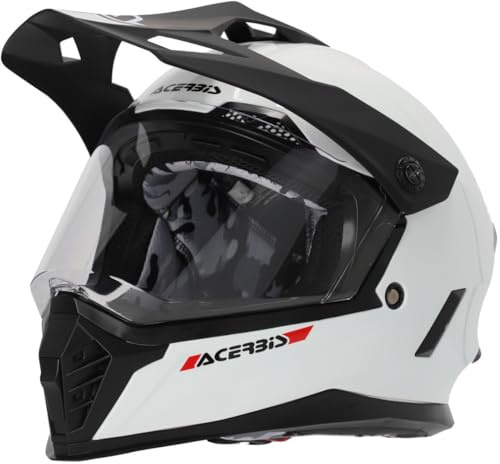 Acerbis Rider Solid Casco da Motocross per Ragazzi, Bianco, Y/L (51/52)