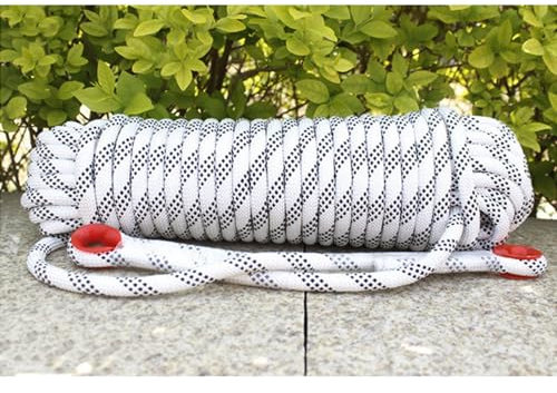 10mm Kletterseil 10m (32ft) 25m (82ft) 50m (164ft) 100m (328ft) 200m (656ft) Statisches Kletterseil Mit 2 Stahlhaken Abseilseil Für Draußen Wandern Sicherheit Fluchtseil Für Rettungsfallschirm ( Color