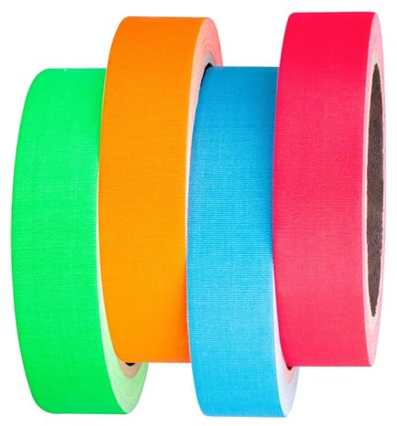 LoNinLoAn 4 Rollen Leuchtend Klebeband, Fluoreszierendes Klebeband 5M Lange 1CM Leuchtendes Band Selbstklebend Nachleuchtend Warnband für Treppen Wände und Ausfahrtsschilder