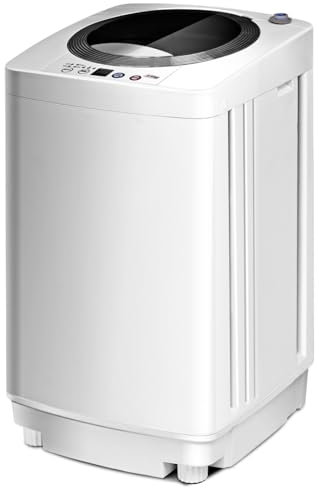 HOMFME Single Tub Washing Machine, 2 in 1 Portable Washer Spin Dryer with 6 Programs, 3 Water Levels, Fully Automatic Compact Laundry Machine for Camping Dorms Apartments College Rooms