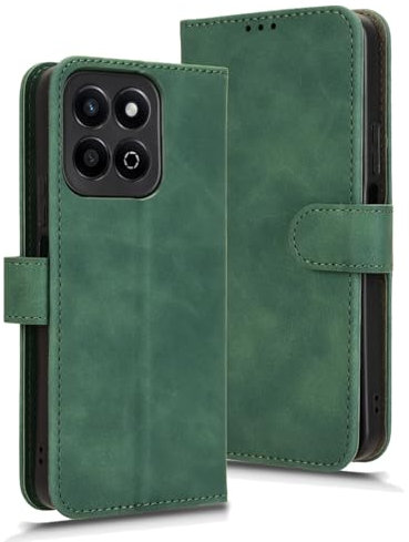 GOGME Libro de Cuero Funda para Huawei Honor 200 Smart, Premium PU/TPU Flip Hoesje Billetera Carcasa con Ranuras para Tarjetas y Soporte Plegable.Verde