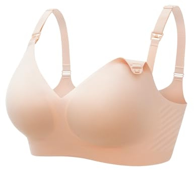 HOFISH Soutien-gorge d'allaitement AirZephyr sans couture, doux et respirant pour la grossesse, beige, Taille S