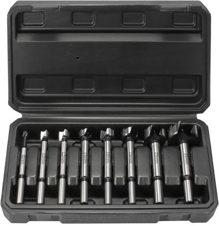 Vearter 8PCS 6-35mm Forstner Drill Bit Set, High Carbon Steel Multi-Tooth Woodworking Tools Forstner Bits with Round Shank, Hinge Drill Bit Set for Solid Wood, MDF, Plastic, Particleboard, Plywood