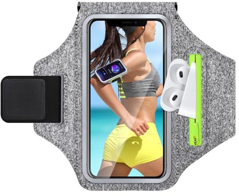 GlasFlength Brazalete Deportivo Universal para teléfono móvil, Funda para Correr con Auriculares, Soporte para teléfono móvil, Brazalete para Correr para iPhone 15/14/13/12/ Samsung Galaxy S24/S23