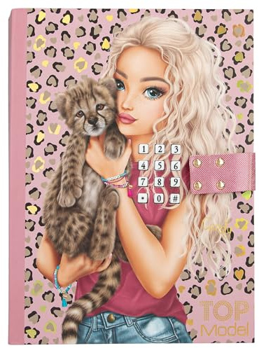 Depesche 13941 TOPModel Leoheart - Diario con codice Segreto sonoro in Rosa, con Motivo Modello, Motivo Leo e Oro, Incluse 80 Pagine Finemente Foderate e illustrate a Colori