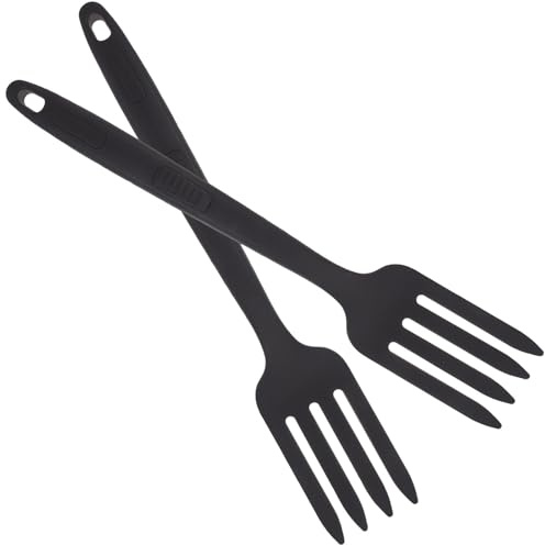 FIXOSHEE Forchettone per Spaghetti Forchetta da Cucina 2 in Silicone Resistente All'usura Manico Comodo e Facile da Pulire, per Hotel