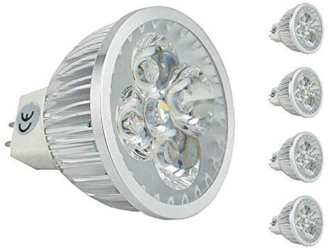 CTKcom 5W MR16 LED Bulbs (4 Pack), 120V G5.3 Base LED Spotlight,Equal to 50W Halogen Bulbs,6000K Cool White 400LM Spotlight for Landscape Accent Recessed Track Lighting Bulbs