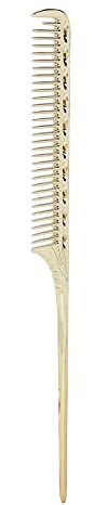 Sonew Aluminium Metall Rattenschwanz Haarkamm, Stielkamm mit Nadelstiel Barber Salon Friseur-Styling-Kamm für Alle Haartypen(Gold)