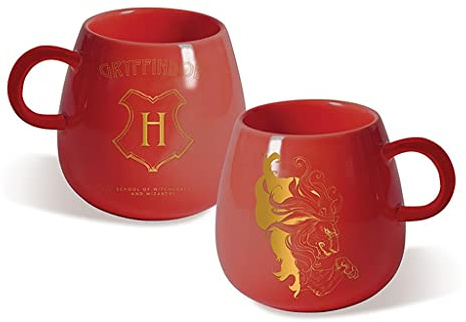 HARRY POTTER Tasse (INTRICATE HOUSES GRYFFINDOR) ovale Kaffeetasse 315ml in Geschenkbox - Offizielles Lizenzprodukt