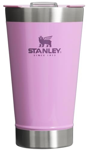 STANLEY Classic Stay Chill Vacuum Insulated Pint Tumbler, Stainless Steel Beer Mug with Built-in Bottle Opener, Double Wall Rugged Metal Drinking Glass, Dishwasher Safe, 16 Oz, Lilac Gloss