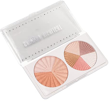 Iluminador En Polvo, 0,3 Oz Iluminadores Maquillaje Highlighter Polvo Resaltador con Purpurina, Polvo Brillante Iluminador Suave y Portátil para Mujeres