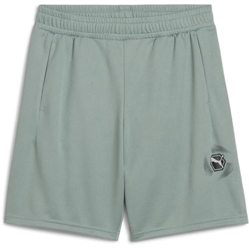 PUMA Active Sports Graphic Poly Shorts B, Pantalones Cortos de Punto Niños, Green Moon,