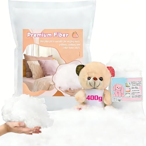 400g Stuffing for Crochet, Polyester Polyfill Stuffing Fiberfill Cotton Stuffing for Crafts Small Stuffed Animals Crochet, Polyfill Stuffing for Crochet, Pillow Cushion Stuffing Craft /0.88lb