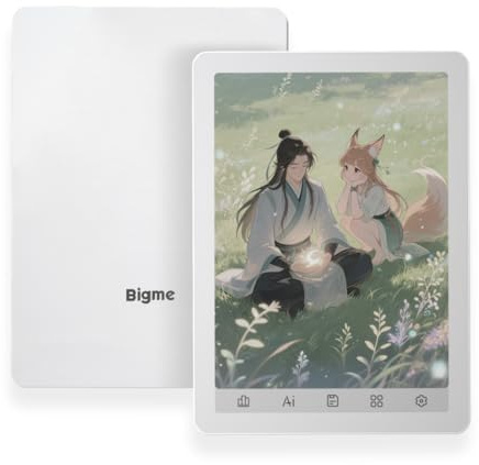 Bigme B6 Color Ebook Reader, 6 Inch e-Paper Tablet, 4GB+64GB Storage, Android 14,White (White)