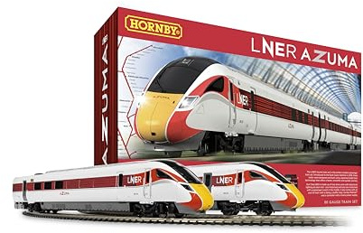Hornby R1288M LNER Azuma High Speed Railway Junior Train Set - 800201 Locomotive 2 Drive Units and 1 passenger coach. New Tooling.
