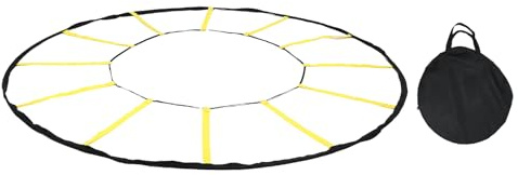Hapivida Scala Agilità Circolare 12 Pioli, Addestratore Velocità e Agilità in Nylon per Allenamento Calcio Basket