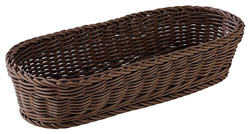 Cesta APS Baguette, ovalada PROFI LINE - Cesta, cesta de mimbre de polipropileno - Dimensiones: 40 x 16 cm/Altura: 8 cm/Color: Marrón oscuro