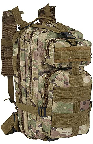 Sac à dos tactique militaire 30 L pour camping, escalade, cyclisme, randonnée, alpinisme, chasse (camouflage clair), Camouflage léger, 43x20x24cm