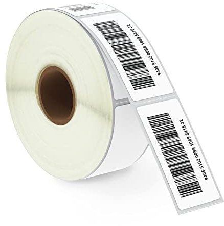 BETCKEY - 25mm x 76mm(1 in x 3 in) Perforated Etichette Termiche per Codice a Barre e Indirizzo Compatibile con stampanti Zebra e altre [1 Rotolo/520 Etichette]