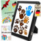 DRELLICS Bilderrahmen Kinderzeichnungen A4 Kinder Kunst Rahmen frame schwarz zum befüllen Echtglas Front mit 10 Malvorlagen aufklappbar für mehrere Bilder Kunstwerke Deko Kinderzimmer (Schwarz)