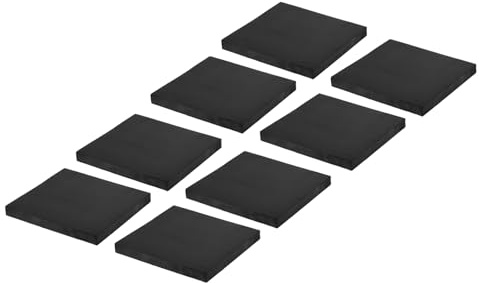 PATIKIL Rubber Anti-Vibration Pads, 8 Pcs Square Vibration Isolation Mats 4 x 4 x 0.4 for HVAC Air Conditioner Air Compressor Washer Dryer, Black