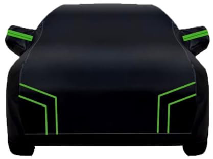 générique Bâche Voiture Impermeable Compatible avec Volvo XC60 Recharge 2021-2024,Housse de Protection Voiture Extérieur Contre Pluie Soleil avec Zip（Black Green）