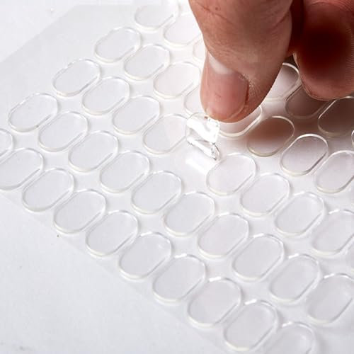 Wenyue 1 000 stycken 13 x 8 mm dubbelsidiga transparenta självhäftande kuddar, självhäftande prickar dubbelsidiga, dubbelsidiga självhäftande prickar för pyssel för födelsedagsfest bröllop för ballong