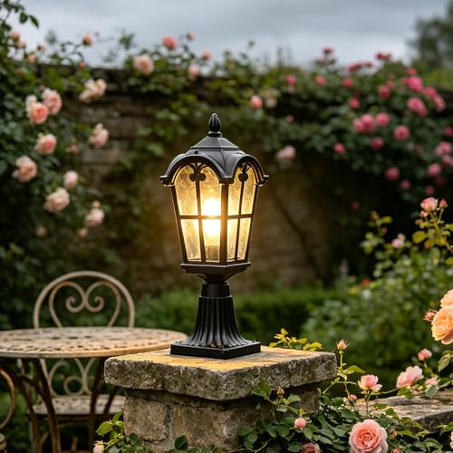Chao Zan Luces para postes para exteriores, impermeables Lámpara De Pilar, modernas, Cerca farolillos de columna para superficie plana, E27 decoración de patio Estigma De jardín Pantalla Vidrio Pilar