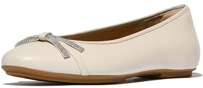 DELICATO Glitz-Bow Leather Ballet Flats