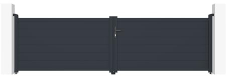 Casanoov Portail battant 4m EIGER H.115cm aluminium gris