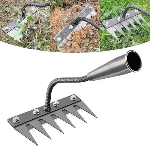Rateau de Désherbage, Outil de Lâche Robuste Râteau de Désherbage, rateau de desherbage Berthaus pour Jardinage, Désherbage, Ameublissement du Sol, Semis, Râteau de Jardin, 6 Ratisas de Dents