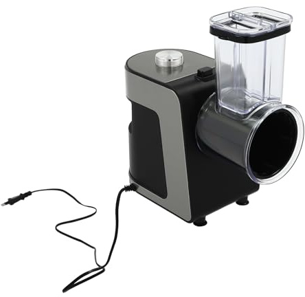 HOARLICN Gemüseschneider Elektrisch, 1000W Gemüsehobel Spiralschneider Elektrisch mit 10 Klingen and Großer Einfüllstutzen Anti-Rutsch-Boden für Schneiden und Zerkleinern