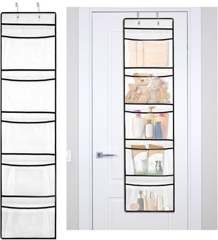 AiQInu Étagère Suspendue, Organisateur de Rangement Suspendu Dessus de la Porte, Sac Rangement Suspendu pour Chambre d'enfant, Salle de Bain, Cuisine, Chambre (125 X 31.5cm)