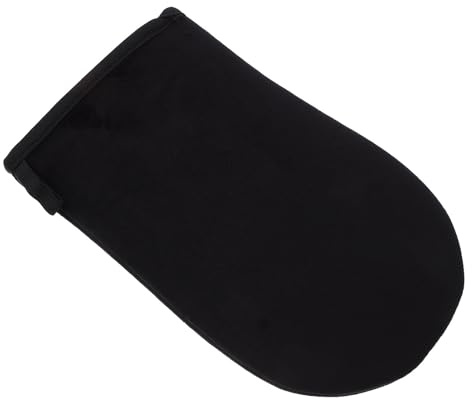 SMASOLO Guante Aplicador de Bronceado Reutilizable Negro Aterciopelado para Autobronceadora Tamaño Único Distribución Uniforme de Loción Corporal para Espalda y Cuerpo Herramienta