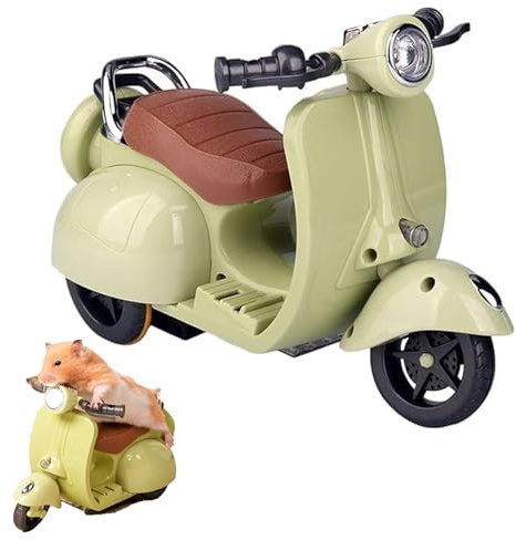 Scooter Toy with Light and Music,Mini Electric Doll Scooter Vehicles Toy Available Funny Doll Accessory,Rotate 360° Cute Plastic Ornaments,Interactive Decor Desktop Ornaments(Green)
