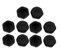 sourcingmap 10pcs M20 x 1.5mm Nylon Male Threaded Cable Gland Cap Round Screw-in Cover Black