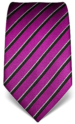 Vincenzo Boretti Herren Krawatte reine Seide gestreift edel Männer-Design zum Hemd mit Anzug für Business Hochzeit 8 cm schmal/breit magenta