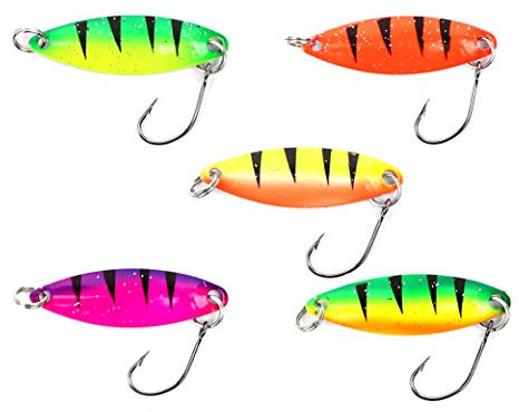 Major Fish Spoon Set Ultra Light Mini Blinker 5 Stück Firetiger UV