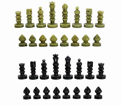 StonKraft Natural Stone Chess Pieces Chessmen Chess Coins (2.5 King) | Chess Accessories | Board Games