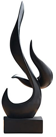 Fenteer Resin Minimalist Statue Figurines Abstract Ornament Sculpture Elegant Desk decor Statue Bookshelf Living Room Hotel Bar Decoration,Black-15.5x8.5x39cm