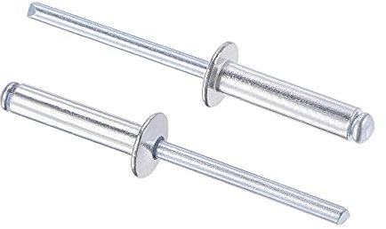 sourcing map 60 Stk. Blindnieten Aluminium Zugnieten Kerndekorationsnieten 5mm Durchm. 20mm Grifflänge Silber