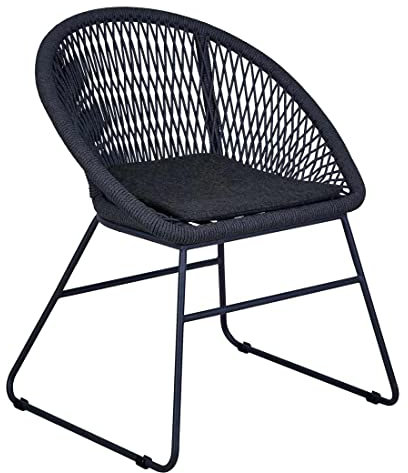 OUTLIV. Edson Diningsessel, Gartenstuhl, Aluminium/Rope in Charcoal, 69x68x86 cm, die perfekte Ergänzung für ihren Außenbereich
