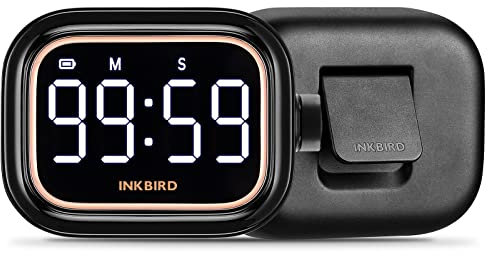 Inkbird Eieruhr, Küchentimer wiederaufladbarer 4 Stufen Alarm Produktivitäts eieruhr digital IDT-02, Backen, Sport, LED-Smart-Countdown-Countup-Magnet-Timer