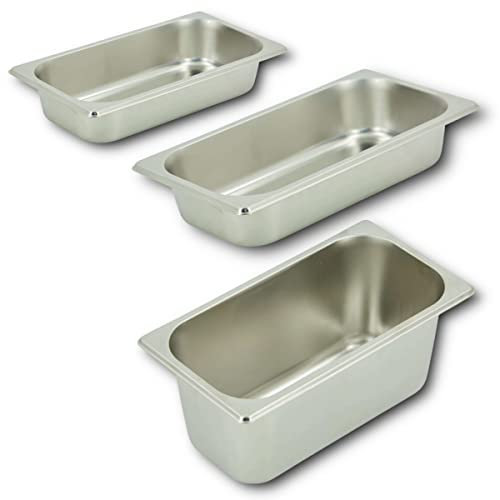 HOOZ Contenitore GN in acciaio inox 1/3, altezza 100 mm, contenitore termico per alimenti, contenitore gastronorm, per alimenti, scolapiatti o come inserto per cottura, resistente al calore