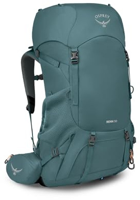 Osprey Renn Unisex Rucksack, 50L, Cascade Blue/Melon Orange, O/S